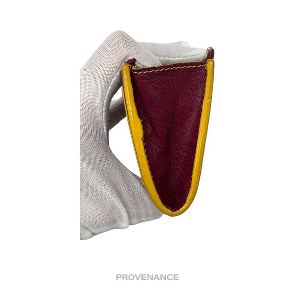 🔴 Givenchy Cles Zip Pouch Wallet - Red/Yellow Leather - Picture 9 of 11